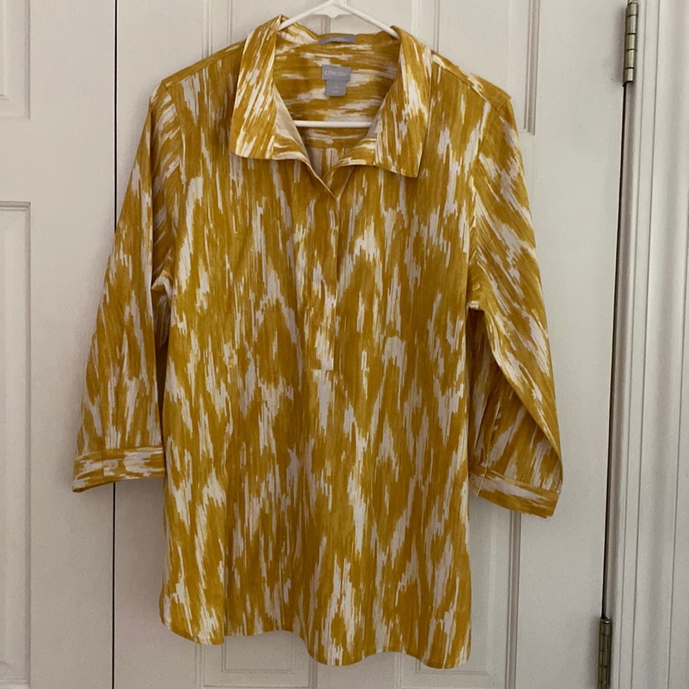 Nearly new Chico’s shirt with 3/4 sleeves.